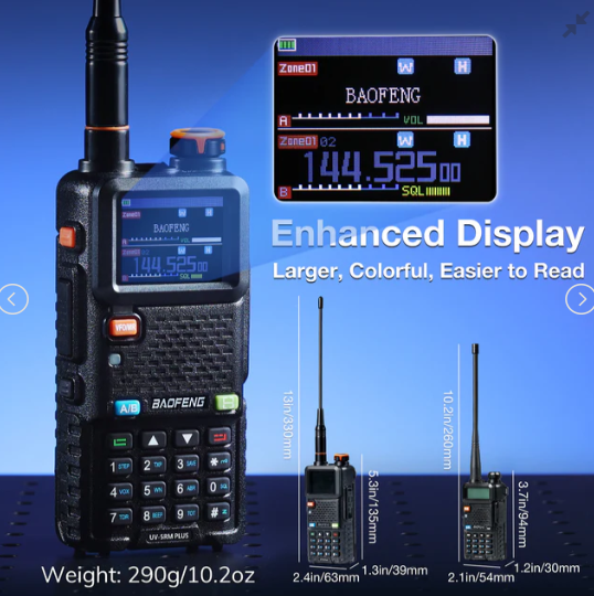 Baofeng - UV-5RH 10w GPS High Power Walkie Talkie 2 way Radio